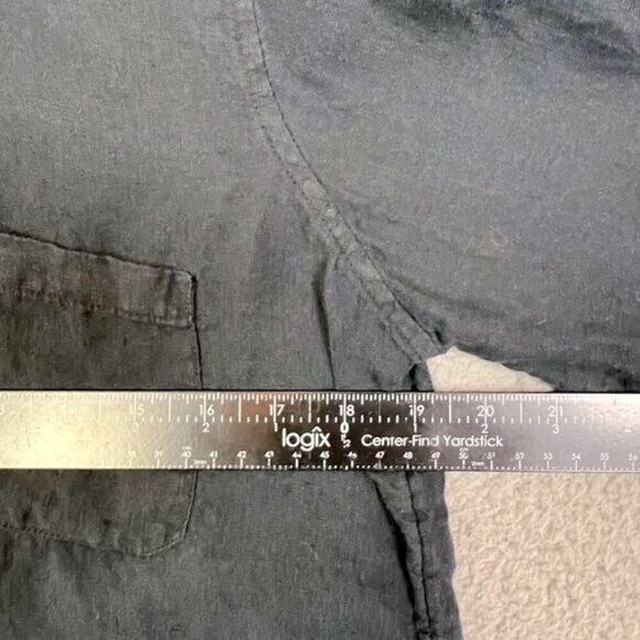 LILLY PULITZER WOMENS BLACK LINEN BLOUSE SIZE M - Picture 6 of 10